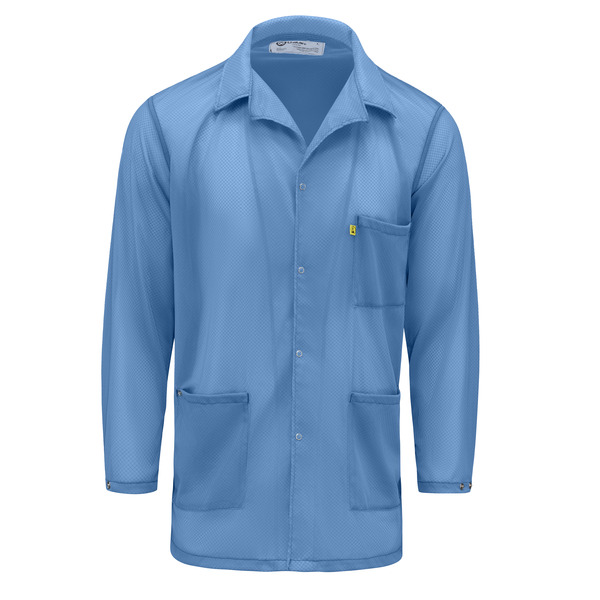 Lightweight ESD Jacket with Snap Cuffs - Front