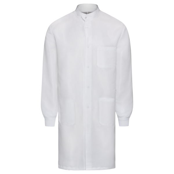 Fluid Barrier Lab Coat with Full Neck Coverage - Front