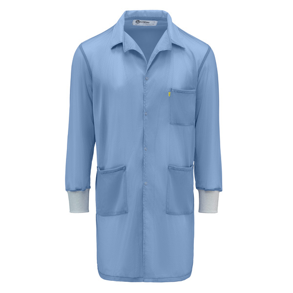 Lightweight ESD Lab Coat with Knit Cuffs - Front