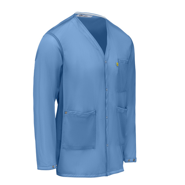 Lightweight ESD Jacket with Snap Cuffs and V-Neck - Front