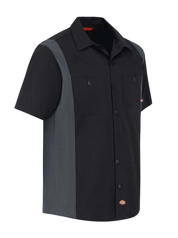 Men's Industrial Color Block Short-Sleeve Shirt - Front