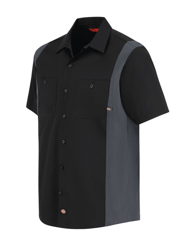 Men's Industrial Color Block Short-Sleeve Shirt - Front