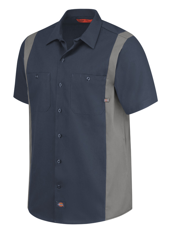 Men's Industrial Color Block Short-Sleeve Shirt - Front