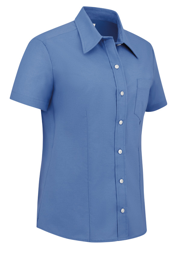 short sleeve stretch oxford shirt