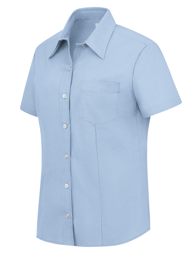 short sleeve stretch oxford shirt