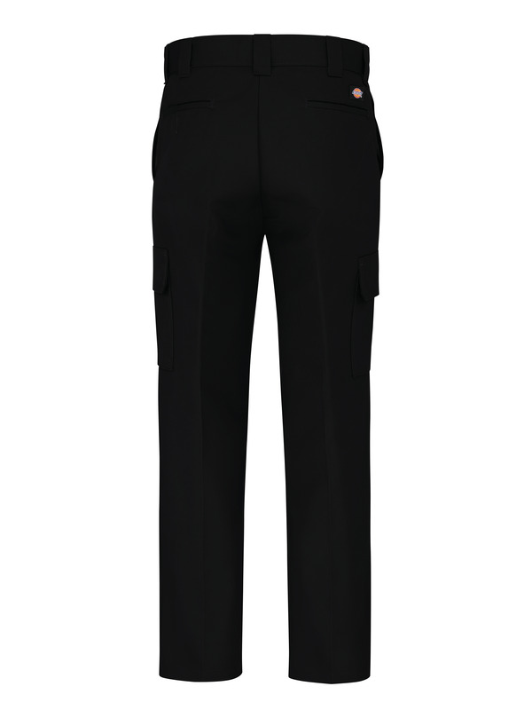 Black - Men's Industrial Relaxed Fit Straight Leg Cargo Work Pant - Back