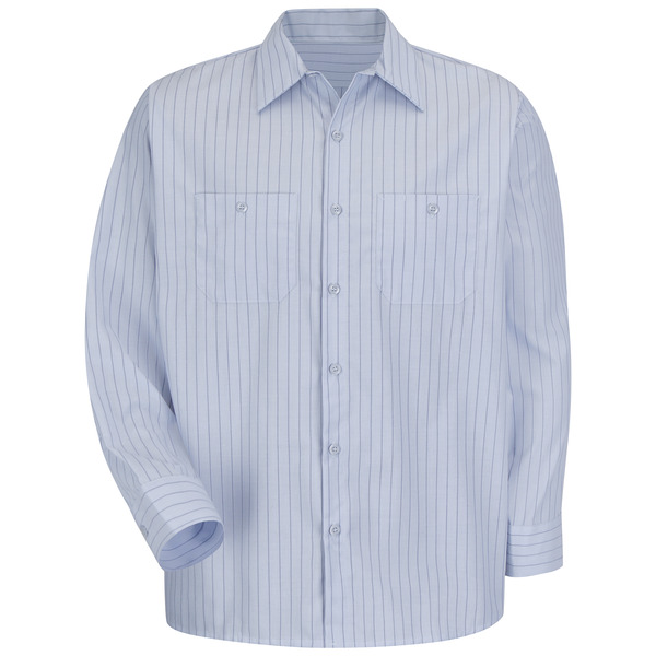 blue striped work shirt