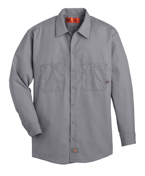 Graphite Gray - Men's Industrial Long-Sleeve Work Shirt - Front