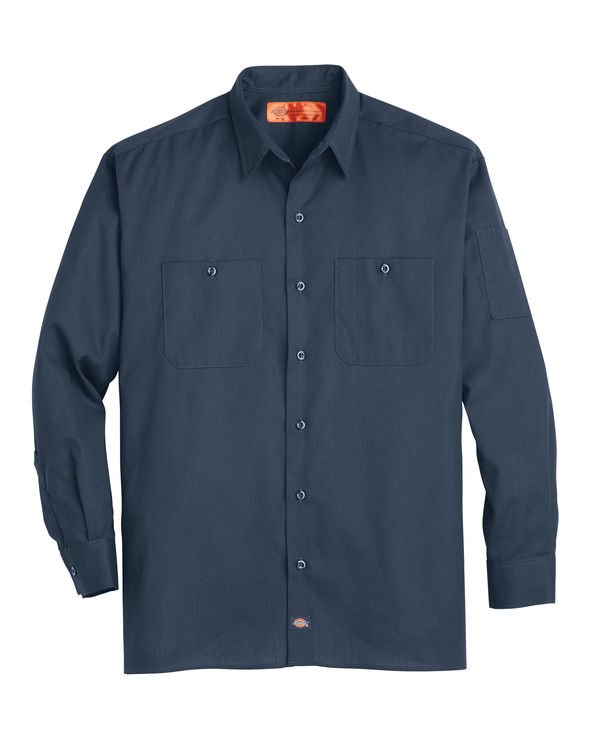 Dark Navy - Men's Solid Ripstop Long-Sleeve Shirt - Front