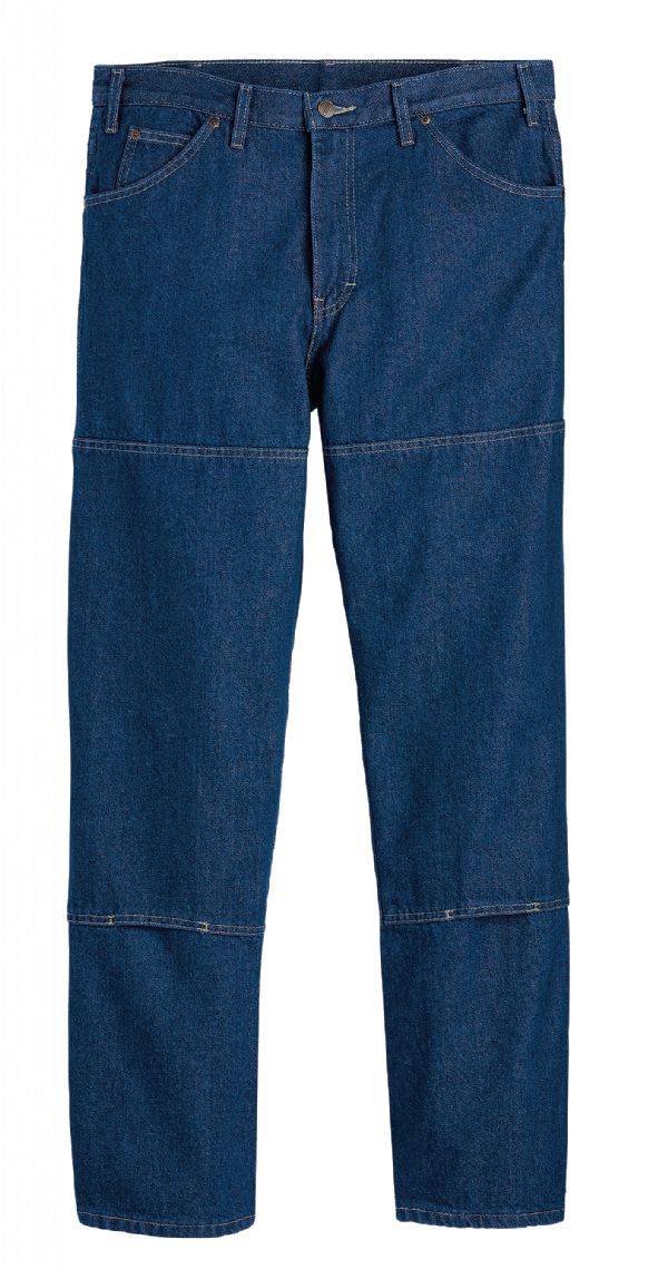Rinsed Indigo Blue - Men's Industrial Double Knee Jean - Front