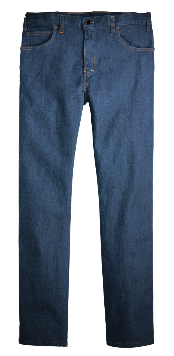 Rinsed Indigo Blue - Men's Industrial 5-Pocket FLEX Jean - Front