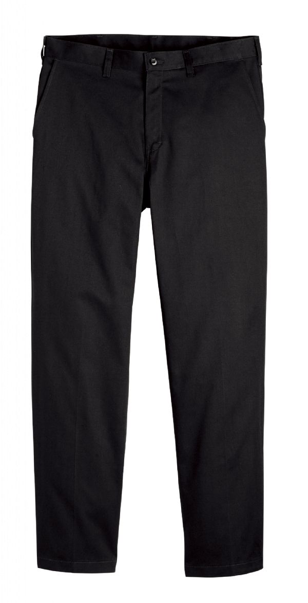DICKIES Mens WP314 Black Premium Cotton Flat Front Pant Unifrom Work wear